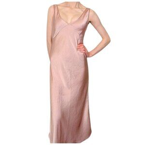 Aritzia Wilfred Only Goddess Long Maxi Slip Dress Blush Sleeveless Size XS